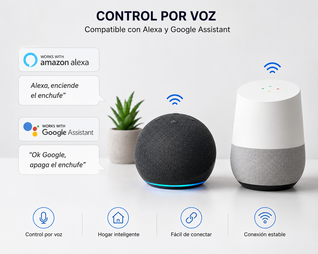 Enchufe Inteligente WiFi 16A – Control por App y Voz