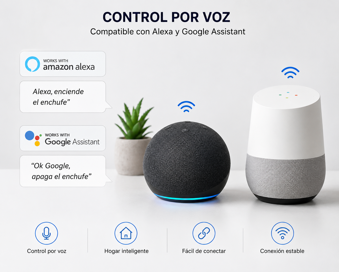 Enchufe Inteligente WiFi 16A – Control por App y Voz